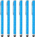PATIKIL Stylus Pens for Touch Screens, 6 Pcs High Precision Universal Bling Stylus Crystal Metal Capacitive Pen for Touch Screen Devices Phone Tablets Laptop, Blue