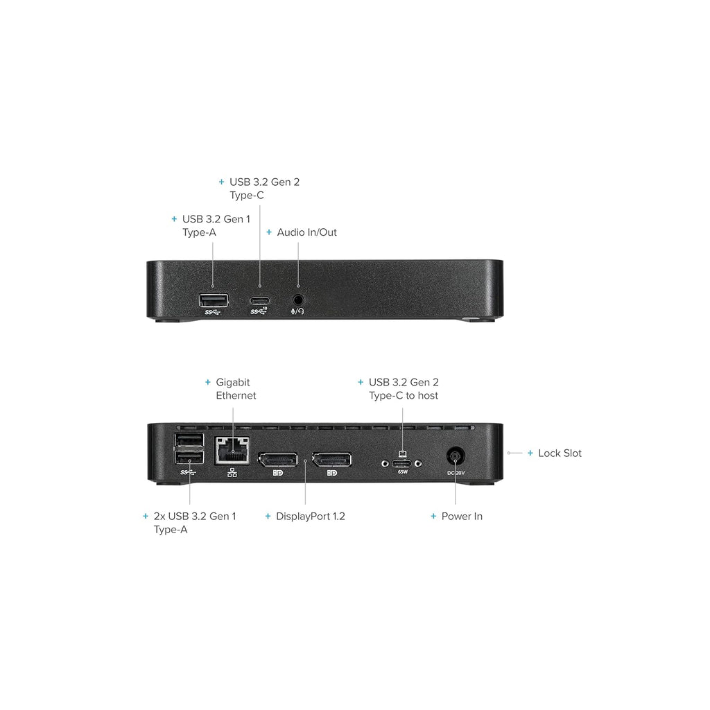 Targus Dual Monitor Universal USB-C DV4K DP Docking Station with 65W Power - Broad Compatibility with a Range of Hosts, Devices, Peripherals, Laptops, and Operating Systems (DOCK315USZ)
