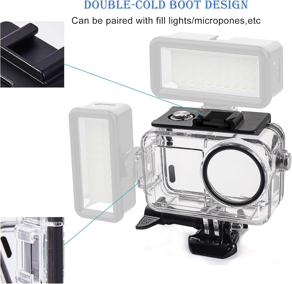 Waterproof Case for DJI Osmo Action 5 Pro/4/3 with 3 Pack Dive Filters, 196FT/60M Underwater Protective Housing Dive Kit, Professional Action Camera Dive Accessory