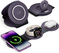 Hicober 3 in 1 Charging Station for Apple Multiple Devices, Foldable Travel Wireless Charger 18W for iPhone 16 15 14 13 Pro Max Plus &Apple Watch Series/Airpods Purple
