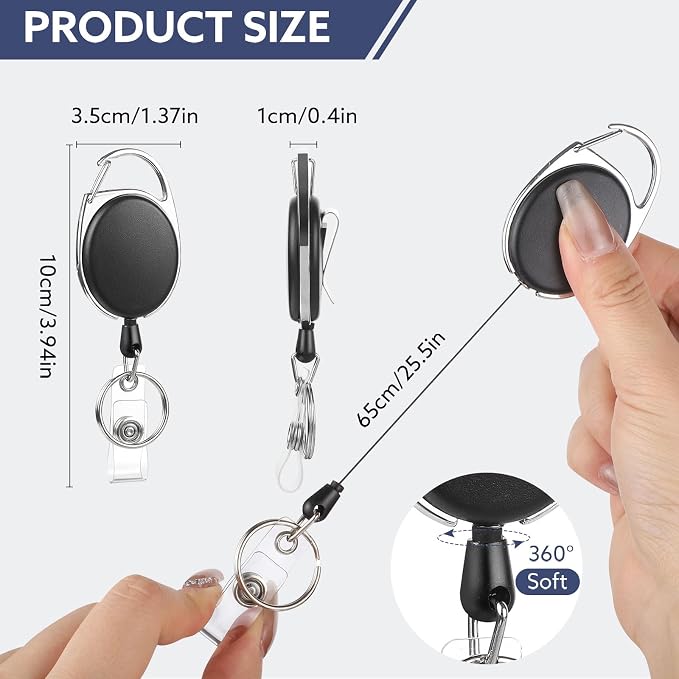 80 Pack Badge Reels Retractable ID Badge Holder - Image 2