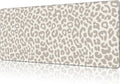Mouse Pad Large Leopard Print Non-Slip Gaming Desk Mat with Stitched Edge Laptop Keyboard Desk Pad for Work Home Gaming (35.4 x 15.7 Inches)