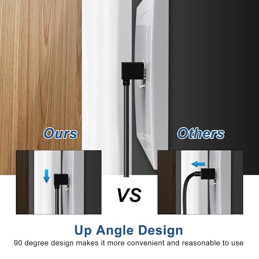 Ultra Thin Cat 6 Ethernet Cable 90° Downward Angle 10 Feet, Flexible & Slim - Image 6
