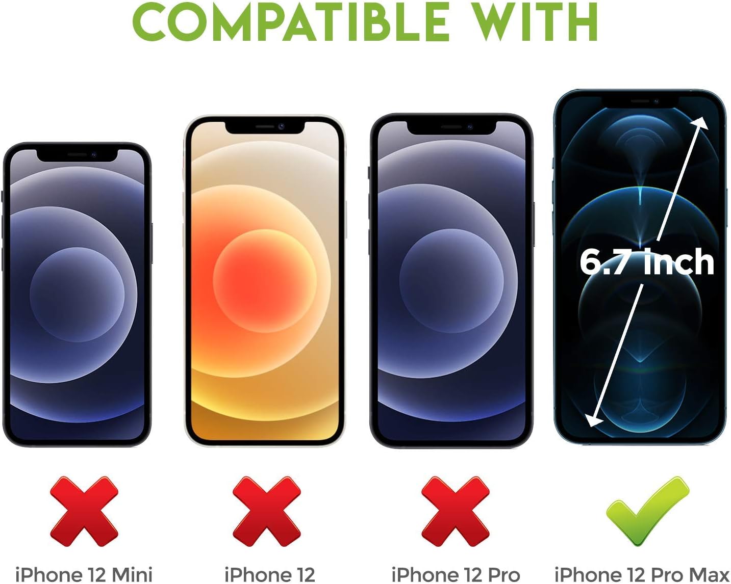 iPhone 12 Pro Max Tempered Glass Screen Protector [3 Pack]