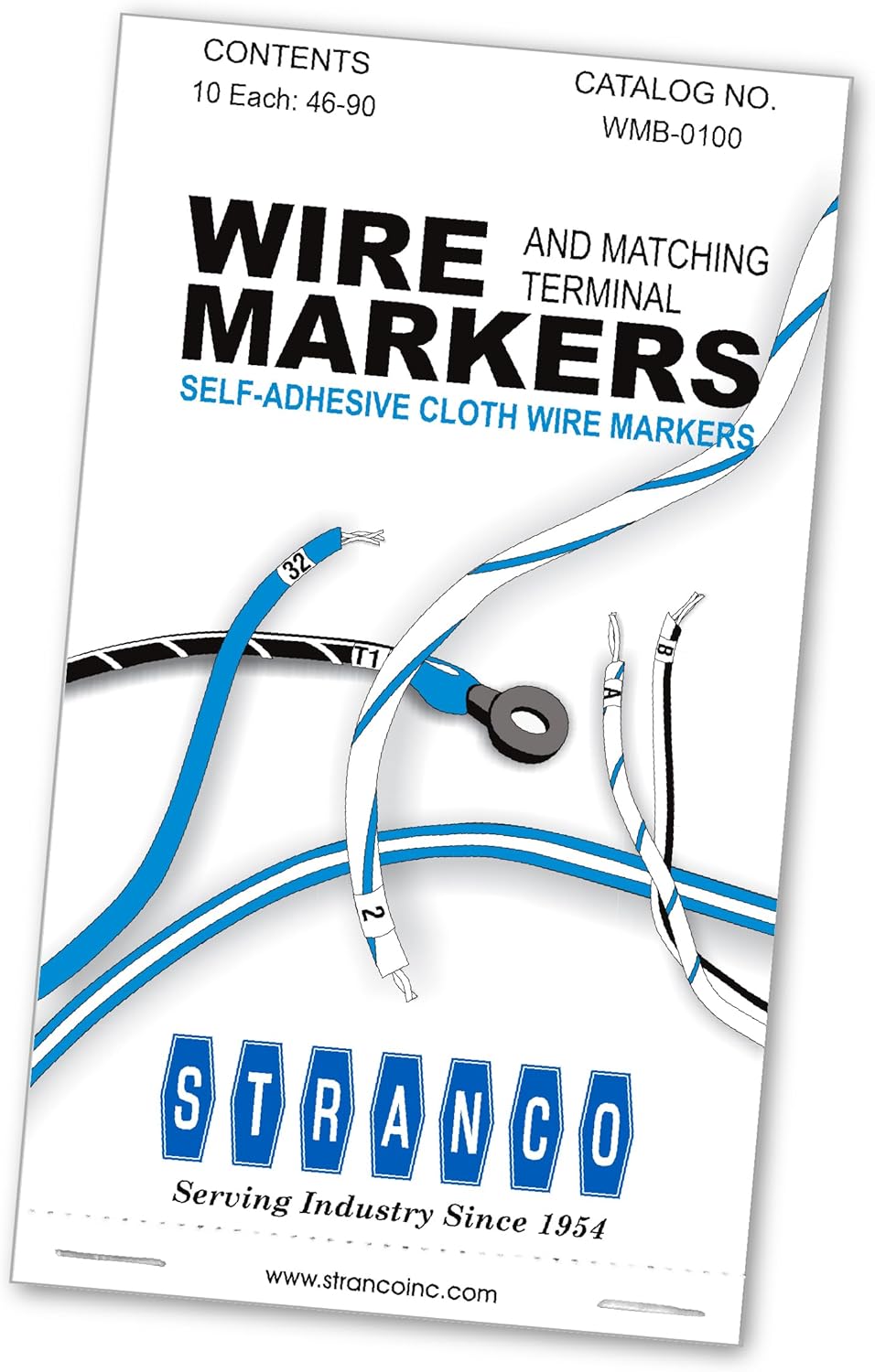 Premium Wire Marker Book for Cable Management, Vinyl-Coated, High-Tack Adhesive, Electric Panel Wire Label Stickers - 10 Pages, 1 Book, Numbered 46-90 (Pack of 5)