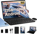 Android Tablet with Keyboard, 10 inch Android 14 Tablets 22GB+128GB, Octa-Core CPU, 8000mAh, HD IPS Display, 5G WiFi, BT 5.0, GPS, Widevine L1, 1TB Expandable, Mouse, Split Screen, Metal Body -Blue
