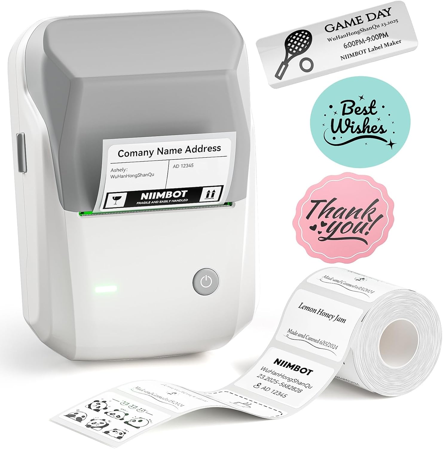 NIIMBOT B1 Label Maker Machine with Tape, Thermal Label Printer Easy to Use for Office, Home, Business, 2 Inch Label Maker with 2'' x1.18'' Labels-230pcs/Roll