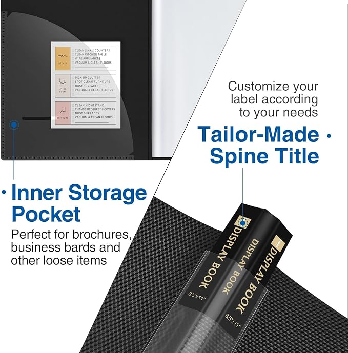 6 Pack Binder with Plastic Sleeves 18-Pocket, Displays 36 Pages, Sooez 8.5x11 - Image 3