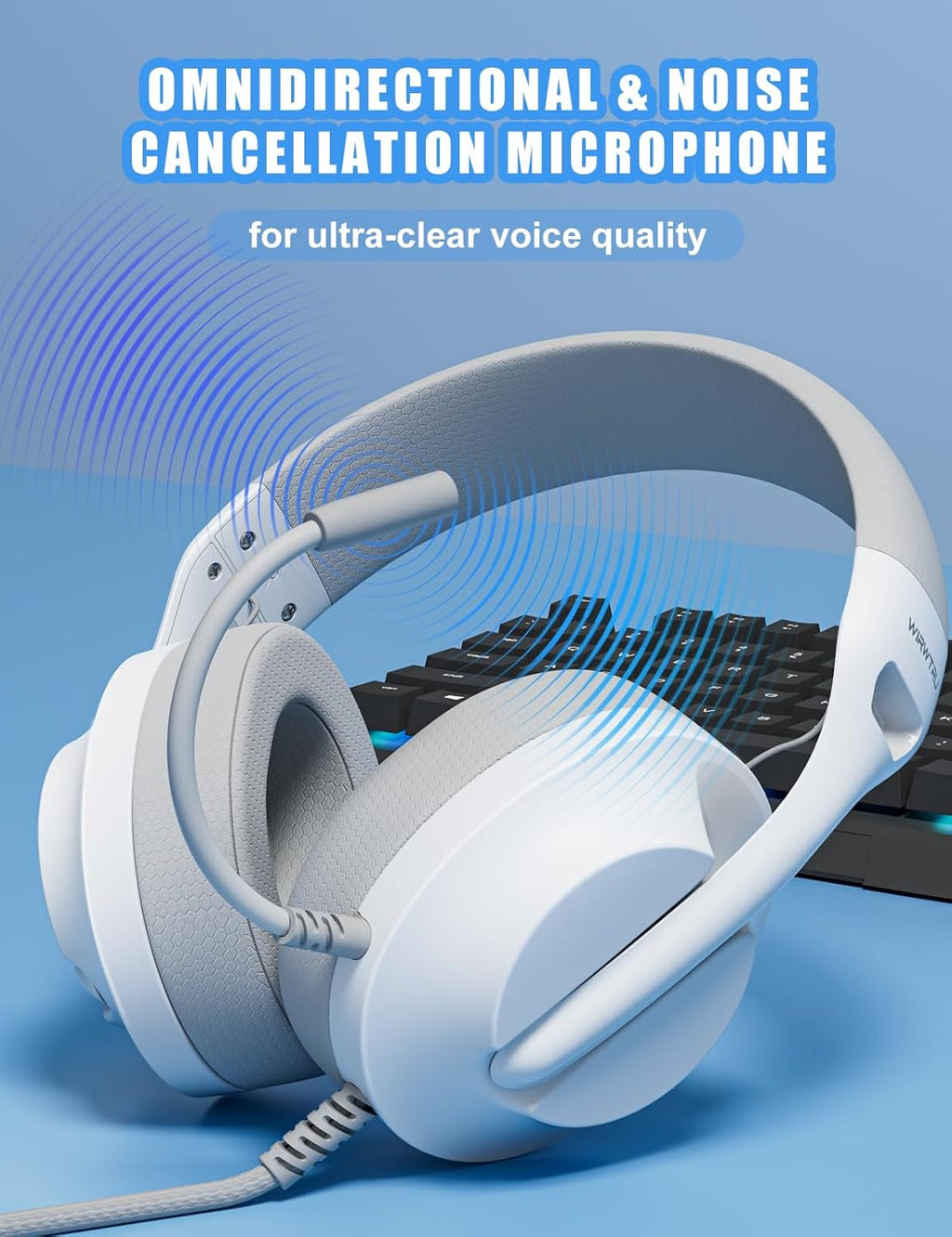 S30 Gaming Headset with Microphone,198g Lightweight Design, Wired Gaming Headphones for Xbox, Xbox Series X|S, PS5, PS4, Switch, PC, Noise Cancelling Mic, Soft Earmuffs (White)