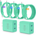 Super Fast Samsung Charger Type C,45W Dual Port USB C Fast Charger Block [2-Pack] & Extra Long 60W 3/6/6/10FT USB C Cable - PD Quick Charging 3.0 for Samsung Galaxy S25 Ultra/S24+/S23 iPhone 16