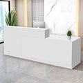 Reception Desk with Counter Modern Checkout Counter with Lockable Drawer Keyboard Tray Receptionist Desk for Office Salon Reception Table O Right 47inch/120cm