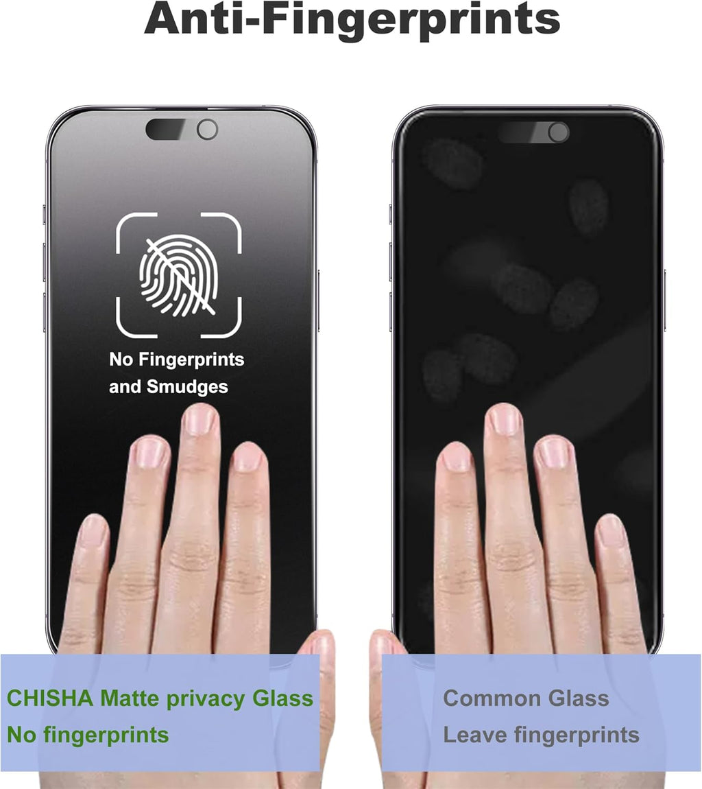 2 Pack Matte Privacy Screen Protector for iPhone 16 Pro Screen Protector Anti-Glare, Anti-Spy Tempered Glass Film, Smooth and Responsive Touch Anti-Scratch Glass