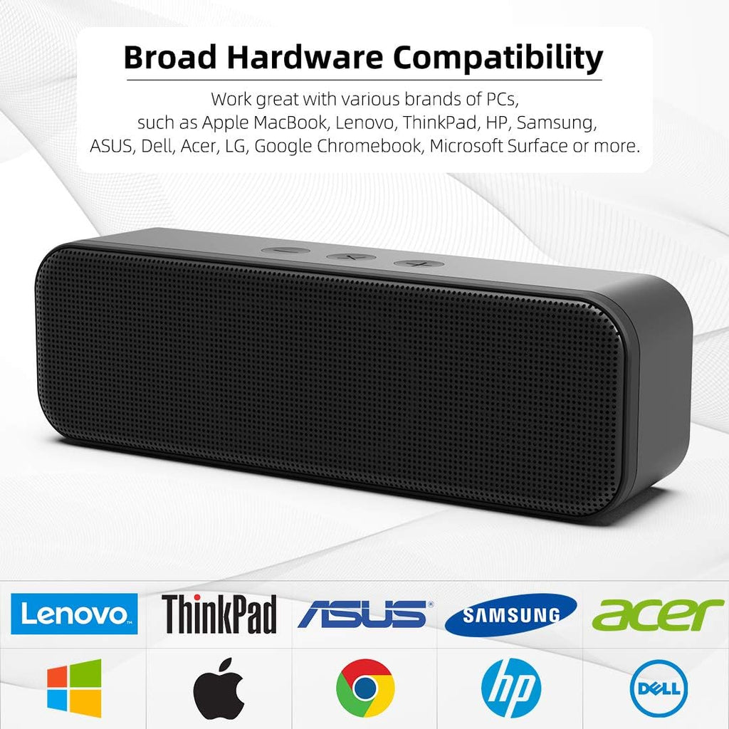 LIELONGREN [Newer] USB Computer Speaker for Desktop, Laptop Speaker, PC Speaker, Small Computer Soundbar with Hi-Quality Sound, Loud Control Volume, Rich Bass