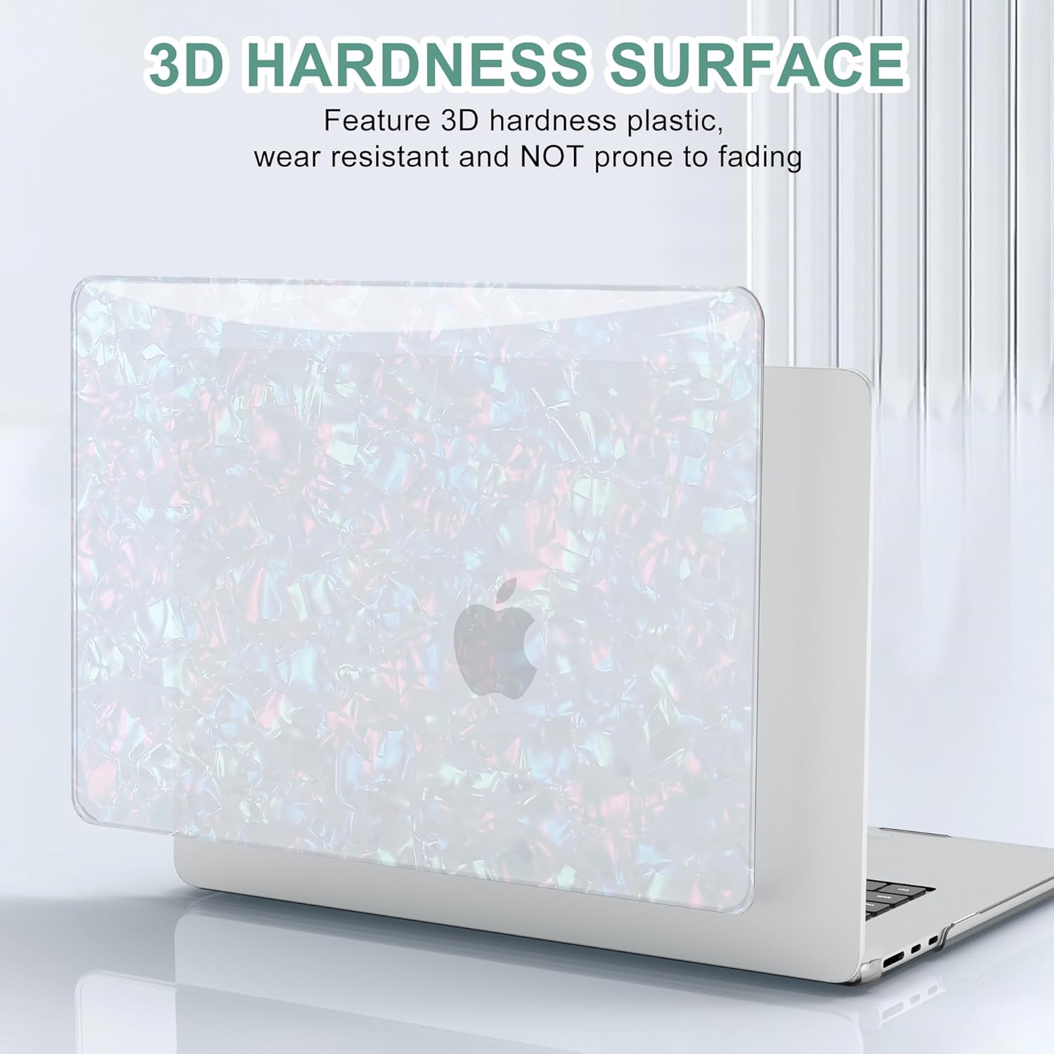 B BELK Compatible with MacBook Air 13 inch Case 2025 2024 2023 2022 M4 M3 M2 A3240 A3113 A2681, Plastic Laptop Hard Shell +Keyboard Cover +Screen Protector for MacBook Air 13.6 inch Case, Shiny Pearl