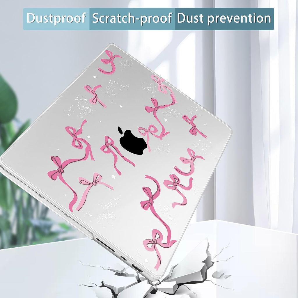 Tuiklol for MacBook Pro 14 Inch Case 2024-2021 Release M4 A3112 A3401 A3185/M3 A2918 A2992/M2 A2779/M1 A2442 Pro/Max,Hard Shell Case with Keyboard Cover & Screen Protector for Touch ID,Bow
