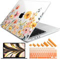 DONGKE for M4 MacBook Pro 16 Inch Case 2024 2023 2021 A3403 A3186 M3 A2991 M2 A2780 M1 A2485 Pro/Max Chip, Plastic Hard Shell Case & Keyboard Cover for Mac Pro 16 with Touch ID, Daisy Flowers