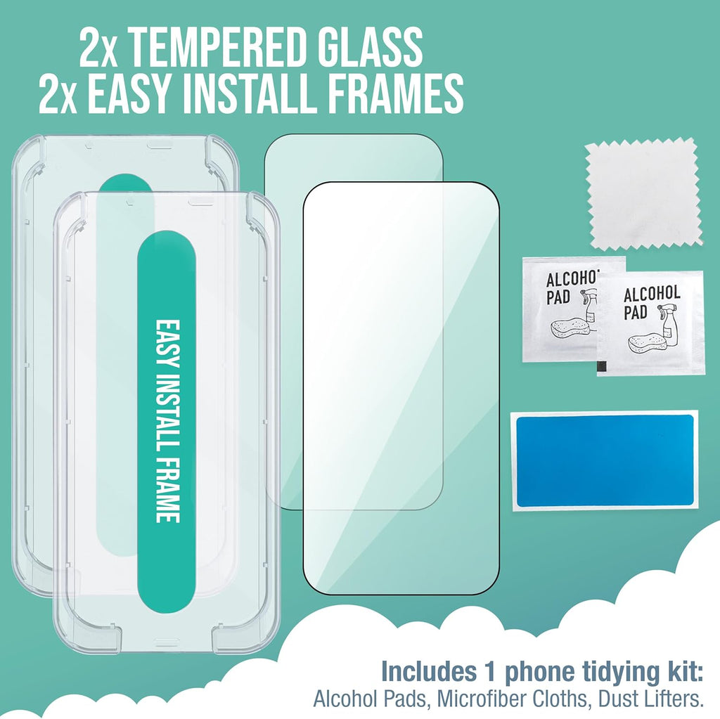 Smartish iPhone 16 Pro Max Screen Protector - 2-Pack Tempered Glass Screen Protectors - Tuff Sheet - 9H Easy Install Frame [Scratch Resistant] Case-Friendly- Dynamic Island for Apple iPhone 16 Pro Max