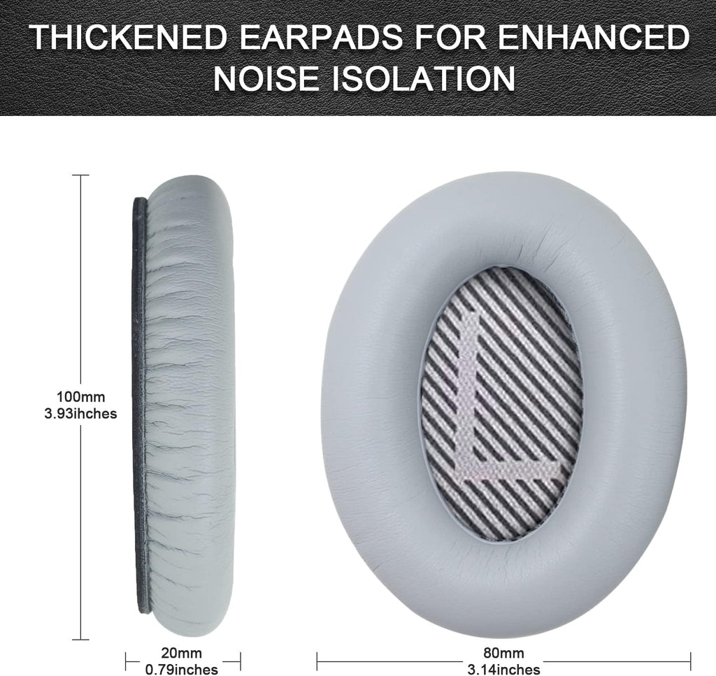 Replacement Ear Pads for Bose QuietComfort 35 35 II 15 25(qc 35 25 15/QC35 ii), Headphone Ear Covers, High Density Memory Cotton, Soft Leather, Adaptive Noise Isolation Headphones Pads Cushions