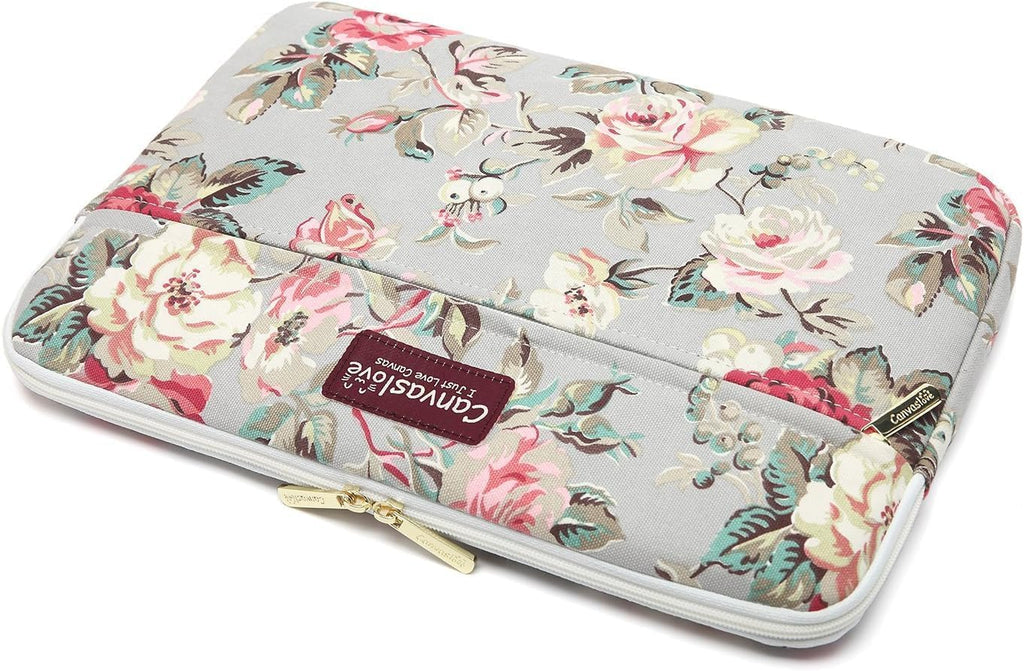 Canvaslove Grey Rose Laptop Sleeve Case Bag with Pocket for MacBook Air 13 inch,iPad Pro 13 inch and 13.3 inch-13.5 inch Laptops
