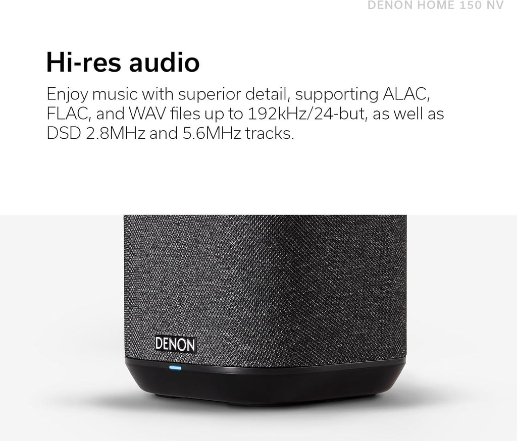 Denon Home 150 NV Wireless Speaker (White), 1" Tweeter, 3.5" Woofer, Home Speaker with HEOS Built-in, AirPlay 2, and Bluetooth, Multi-Room Streaming, Simple Setup, Compact Design