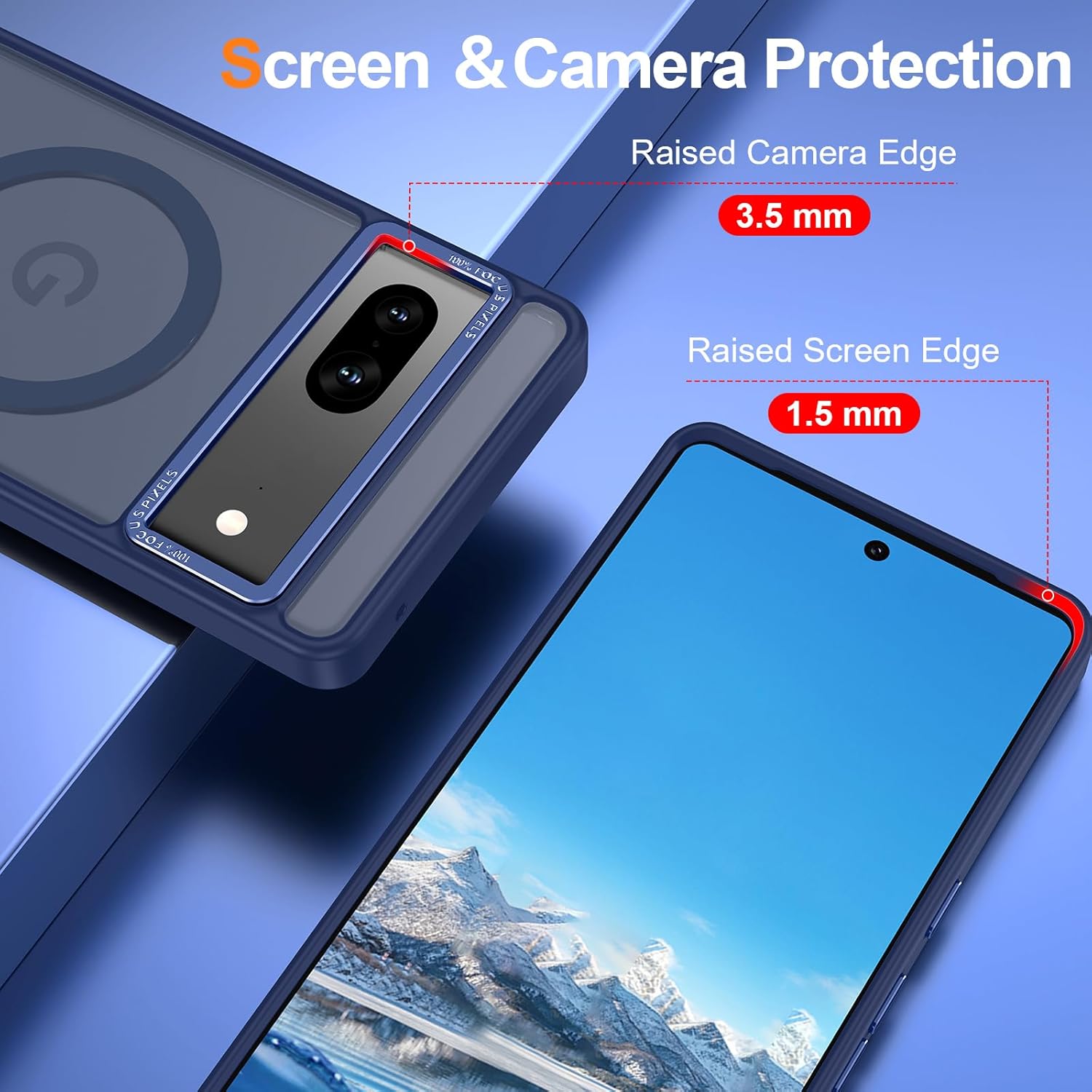 Magnetic for Google Pixel 7 Case, [Military Grade Drop Protection] [Compatible with MagSafe] Shockproof Slim Translucent Matte Anti-Slip for Women Girls Men Case, Dark Blue