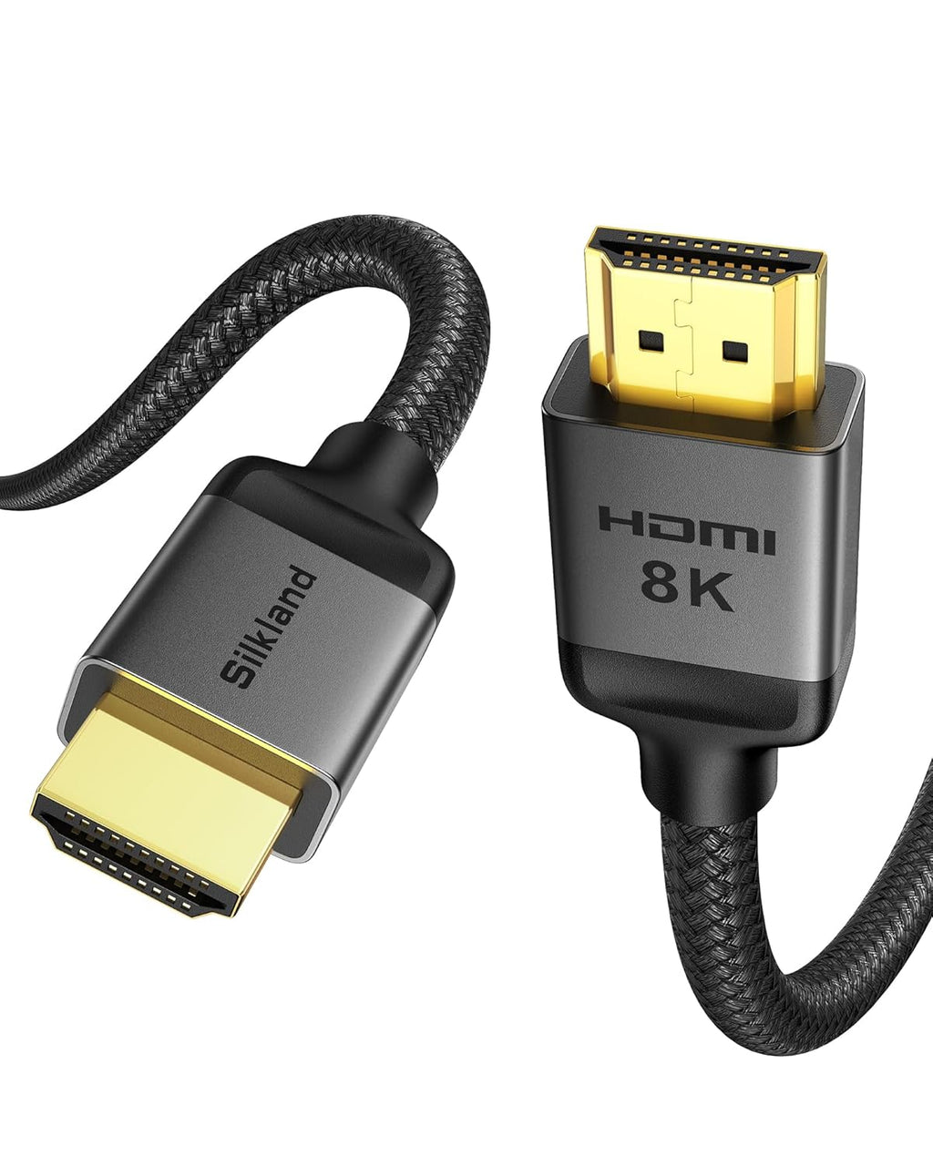 Silkland Long 10K 8K HDMI 2.1 Cable 40ft, (Upgrade Braided) Ultra High Speed HDMI Cable [8K@60Hz, 4K@120Hz] 48Gbps, HDR 10+, eARC, ARC, HDCP 2.2/2.3, Compatible for PS5/Xbox/Soundbar/Roku TV