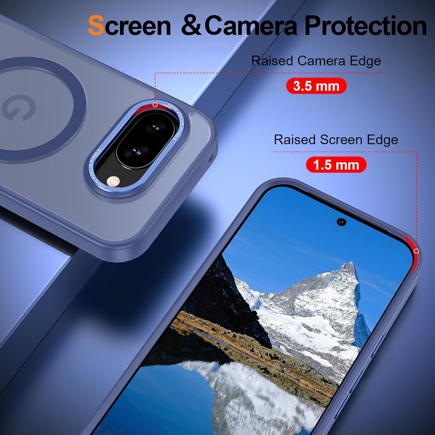 Magnetic for Google Pixel 9a Case, [Military Grade Drop Protection] [Compatible with MagSafe] Shockproof Slim Translucent Matte Anti-Slip for Women Girls Men Case, Blue