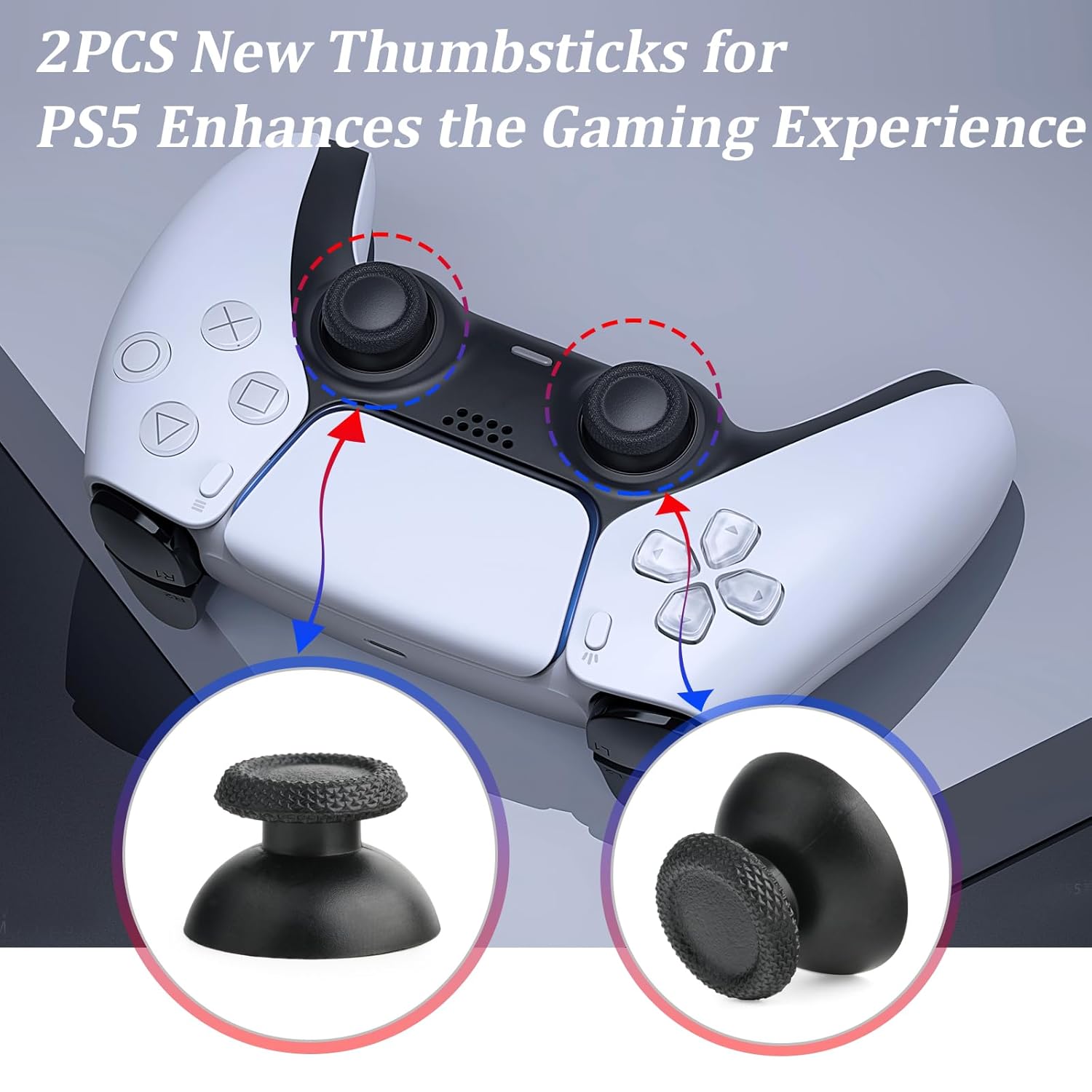 for PS5 Joysticks Replacement for Sony PlayStation 5 PS5 Controller Joystick Replacement for PS5 Analog Stick Replacement Module Potentiometer for PS5 Joystick Thumb Stick Replacement Part (2Pack)