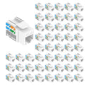 VCE Cat6A RJ45 Keystone Jacks UL Listed 50-Pack, 110-Type UTP Modular Ethernet Jacks Insert 10Gbps, Bundle with Keystone Punch Down Stand and Wire Stripper Cutter
