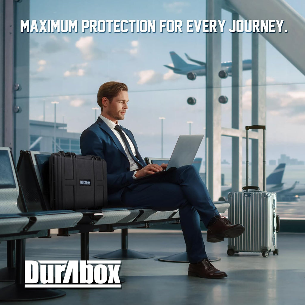 All Weather Hard Case 16 x 14 x 4” - TSA Approved Hard Shell Travel Case with Customizable Foam for Laptops, Electronics, Guns, Pistols and Other Gear