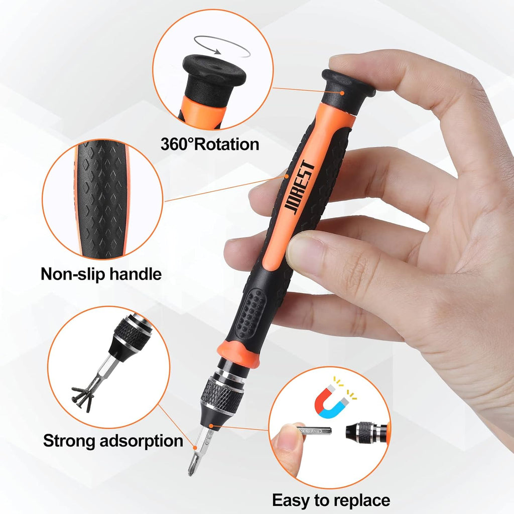 JOREST 24Pcs Small Precision Screwdriver Set with Torx T5 T6 T8 T9, Y00, Star P5, Mini Repair Tool Kit for Macbook, Computer, Laptop, iPhone, PS4 PS5, Xbox, Switch, Eyeglasses, Watch, Ring Doorbell