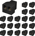 Uvital RJ12 6P6C 3 Female Telephone Line Splitters, Phone Jack Splitter, Telephone Landline Cable Connector and Separator(Black, 20 Pack)