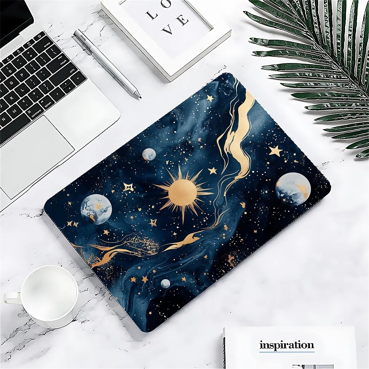 Compatible with MacBook Air 13.3 13.6 Inch Case 2022 2021 2020 2019 Plastic Hard Shell Case Cover,13.3 Pro(A1706/A1708/A1989/A2159/A2289/A2338), Moon and Sun