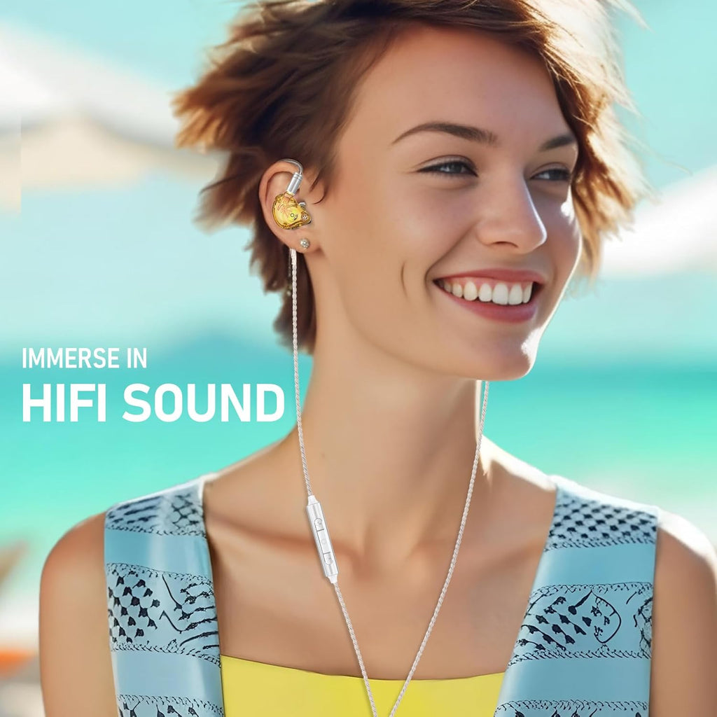 Vibes 202MC USB-C Wired Earbuds - HiFi in Ear Monitor Headphones - Noise Isolating Ear Buds w/ Mic - Clear Sound, Deep Bass & Comfort-Fit Earphones - MMCX to USBC, Silver Plated Cord, Carrying Case