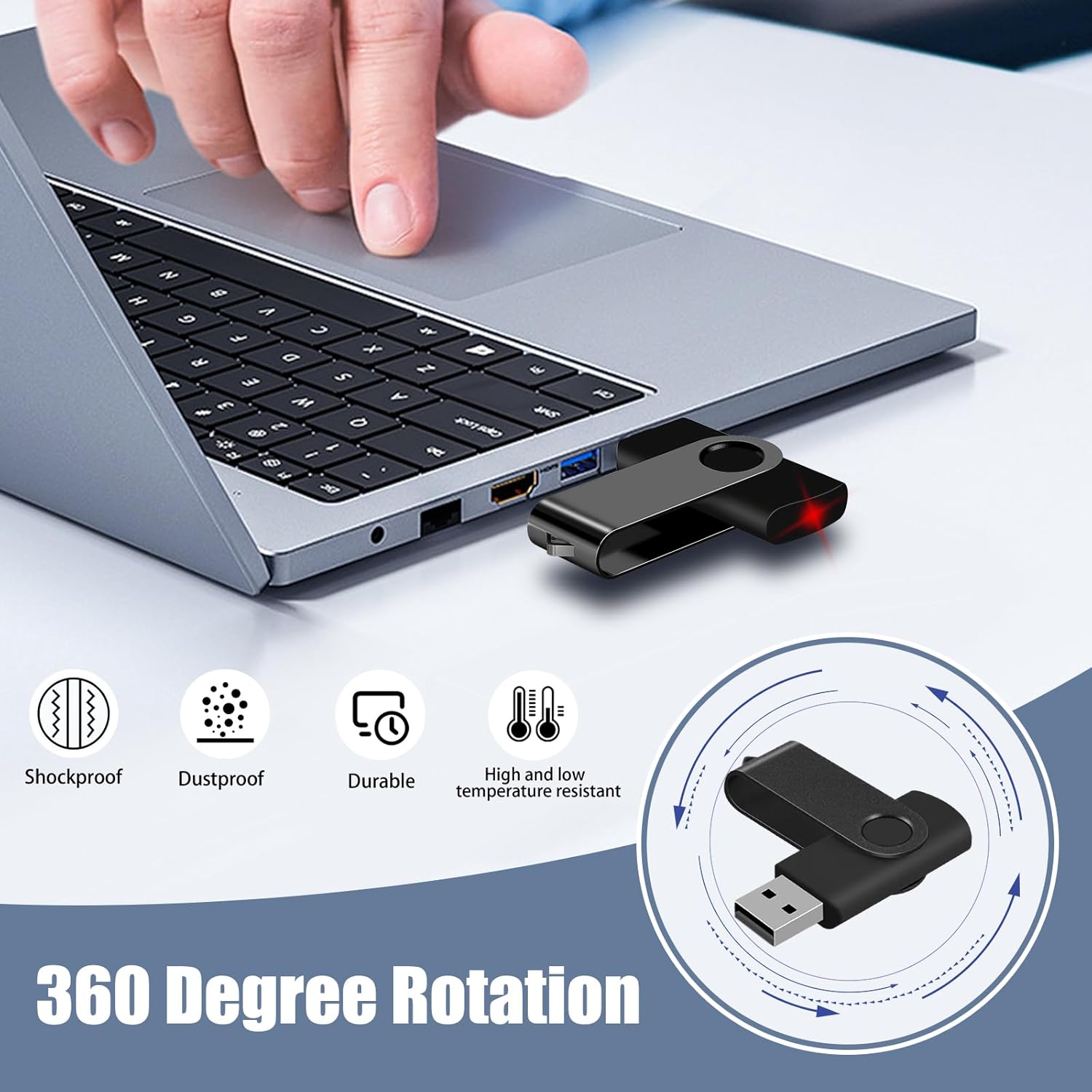 EASTBULL USB Flash Drive Bulk 1GB 200 Pack with Lanyards USB 2.0 Thumb Drive Bulk Memory Stick Swivel Pen Drive for Storage and Backup 1GB 200 Pack