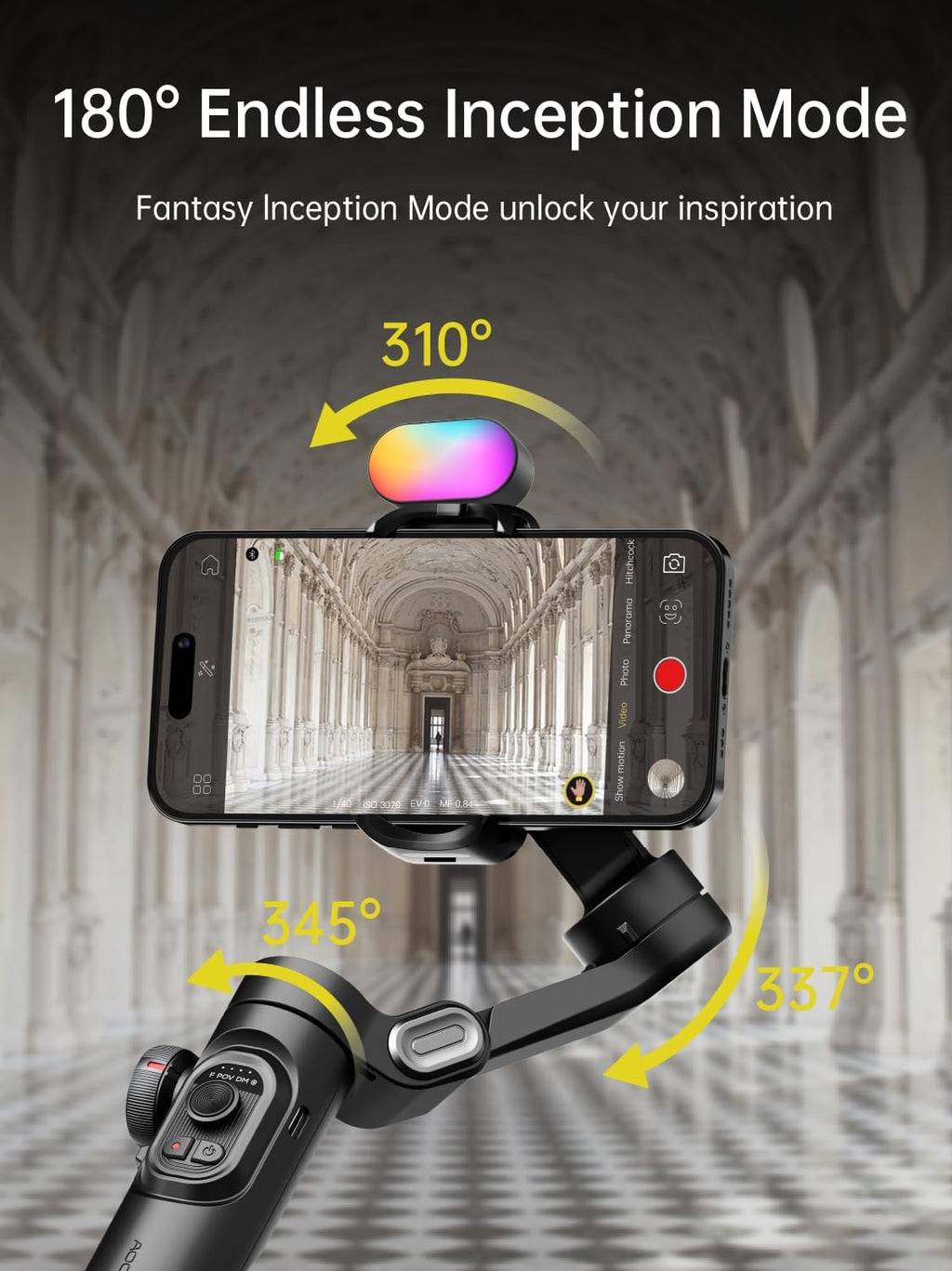 Gimbal stabilizer for Smartphone,Gesture Control/face Tracking,Magnetic Fill Light,Foldable Handheld Phone Gimbal,3-axis stabilizer TikTok YouTube Vlog Recording XE kit