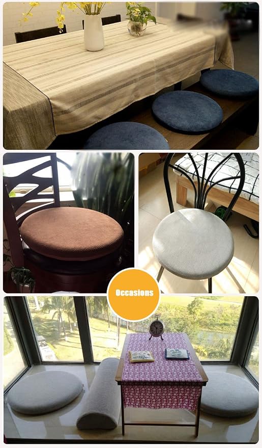 Sigmat Memory Foam Seat Cushion Anti-Slip Soft Round Stool Cushion Chair Pad 20 - Image 4