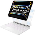HOU iPad Pro 11 Inch Case with Keyboard(M4,2024,ONLY),iPad Pro 11 Inch (5th Gen) Keyboard Case,Multi-Touch Trackpad,7 Colors Backlight,Easy-Set Magnetic Stand,QWERTY White