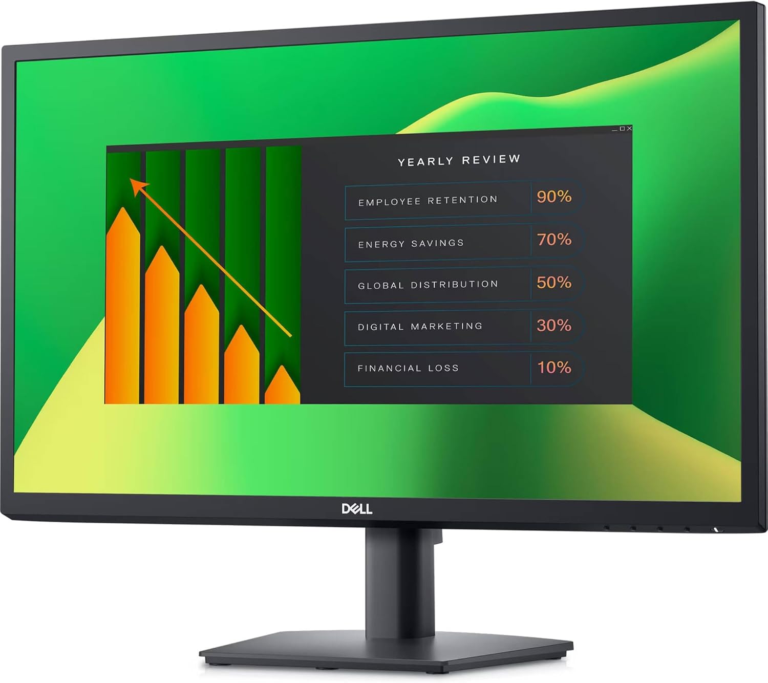 Dell 24" FHD VA (1920x1080) 60Hz Flicker Free Monitor, Anti-Glare Display, 1 x DisplayPort, 1 x VGA, VESA Mount (100x100mm), Home & Business, Black (2025) & ErgoFlexy Dual Monitor Mount(2Pack)