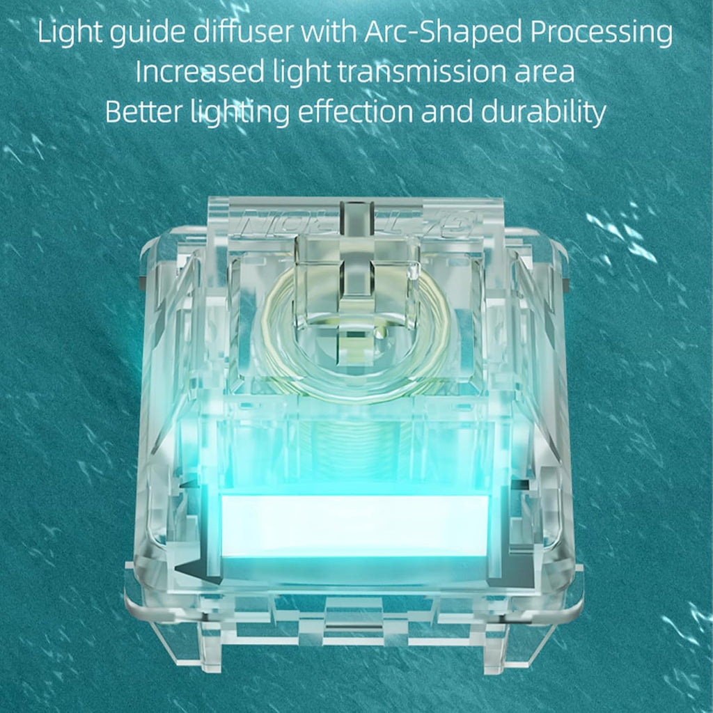 GATERON Magnetic Jade Max Keyboard Switches, Linear Factory Pre-lubed Fully Transparent Gold-Plated Spring Permanent Magnet Freely Setting Pre-Travel Key Switches for Magnetic Gaming Keyboard(70PCS)