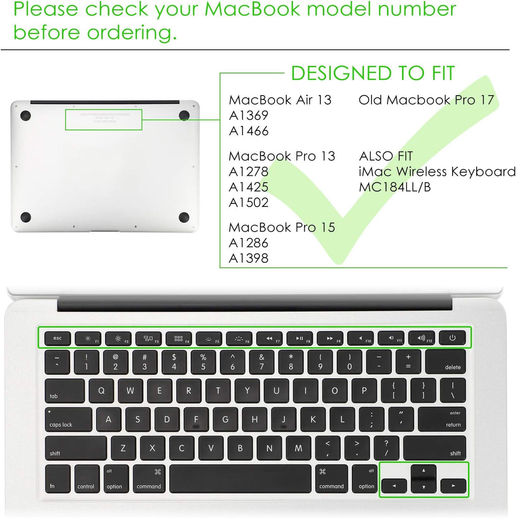 Allinside Gray Ombre Keyboard Cover Skin for MacBook Pro 13" 15" 17" (2015 or Older Version), MacBook Air 13" A1369/A1466, Older iMac Wireless Keyboard MC184LL/B