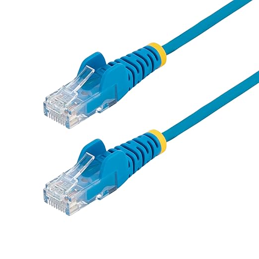 StarTech.com 2ft Blue Slim CAT6 Ethernet Cable, Snagless RJ45, 28AWG Pure Bare by StarTech