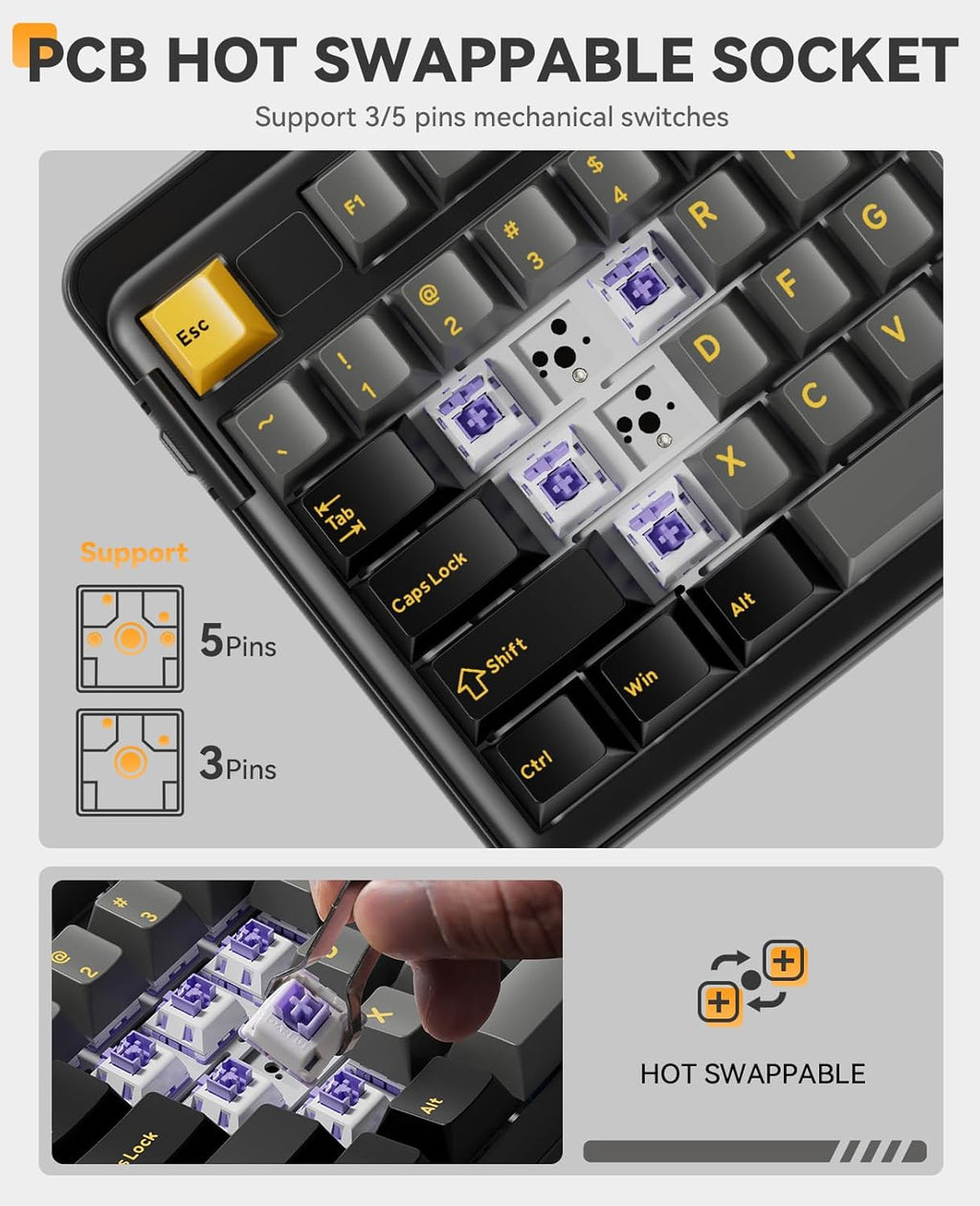 DAREU EK98pro Wireless Mechanical Keyboard,96% Creamy Gaming Keyboard with Number Pad,Tri-Mode BT/2.4GHz/USB-C,Pre-lubed Linear Switches,Gasket Structure,Hot Swappable Custom,Backlit for Win/Mac