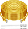 Adoreen Cat 6 Ethernet Cable 30 Ft-Yellow, Outdoor & Indoor Snagless Long Round by Adoreen