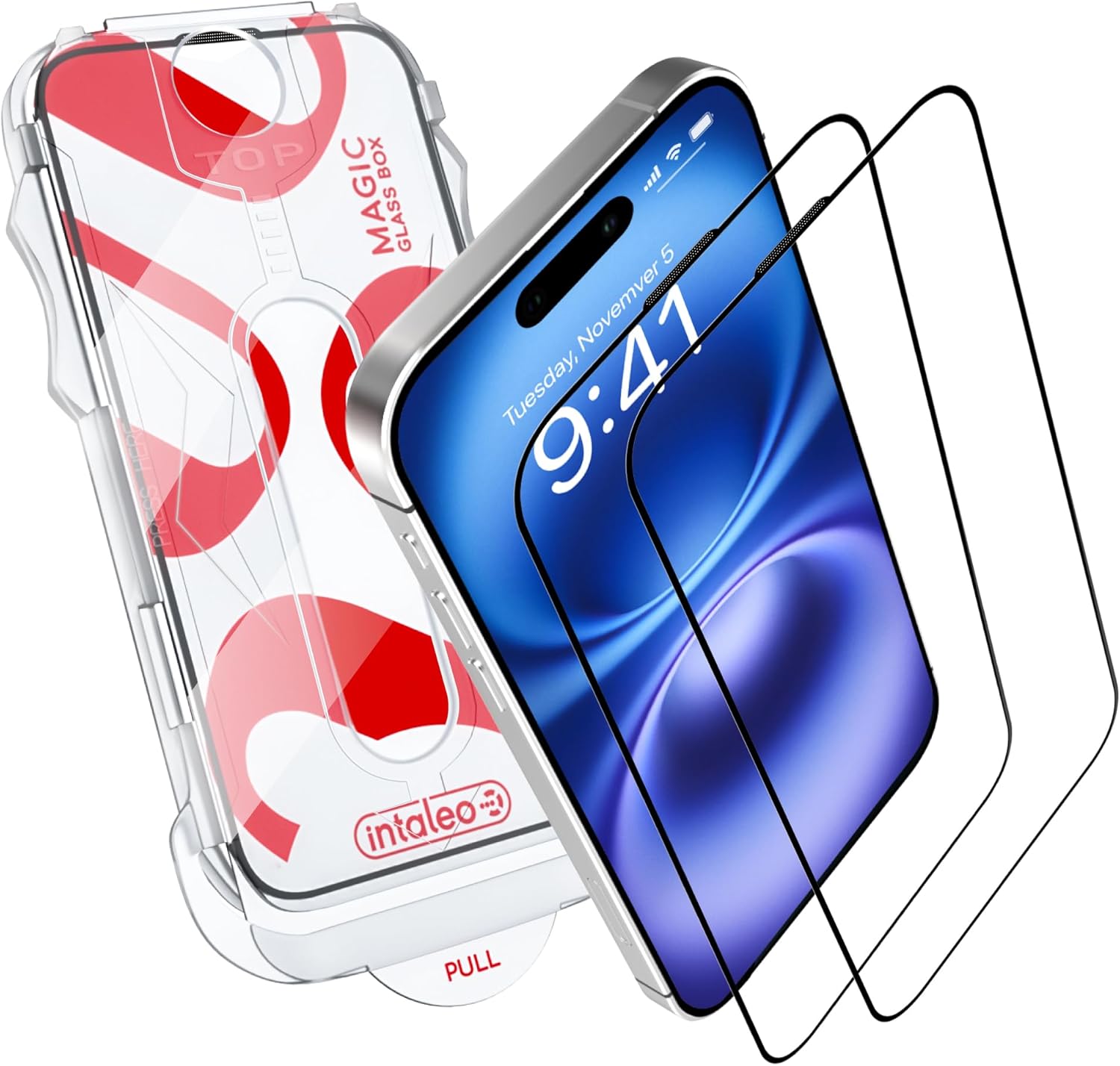 Screen Protector for iPhone 16 – Full Edge-to-Edge Protection Tempered Glass Screen Saver for iPhone 16 with Applicator, 9H Hardness, Oleophobic Coating - iPhone 16 accessories - Black