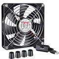 Wathai 140mm x 25mm USB Cooliing Fan 5V with Speed Control for Computer Case Receiver DVR PlayStation Xbox PS4 Router Cabinet Cooling