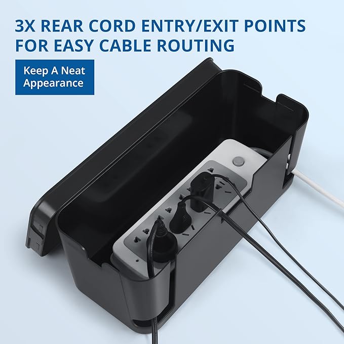 ZhiYo Cable Management Box, Power Strip Organizer, 2 Pack, Hidden Rear Cable - Image 3