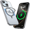 MAGIC JOHN 360° Rotatable Magnetic Invisible Stand for iPhone 15 Case [Anti-Slip Grip] [Compatible with MagSafe] 16FT Shockproof for iPhone 15 Case with Kickstand, Black