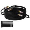 RCA Cable 25FT, 2RCA Male to 2RCA Male Stereo Audio Cable,【Oxygen-Free Copper, Hi-Fi Sound, Double Shielded】 2 RCA Car Audio Subwoofer Cord for Home Theater, HDTV, Amplifier, Hi-Fi System, Speaker