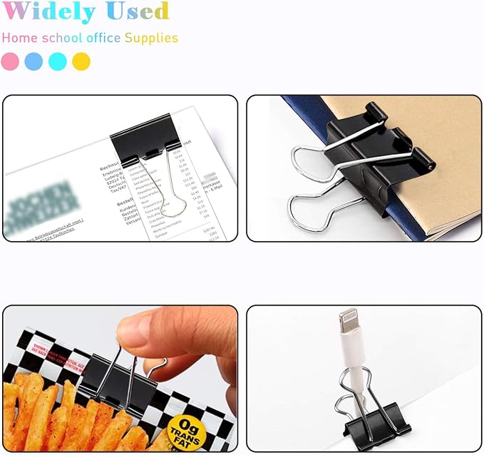 Small Binder Clips, 48 Pack, 3/4 Inch, Standard 19mm, Capacity 0.31 Inch - Image 6